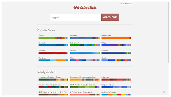 Web Colour Data