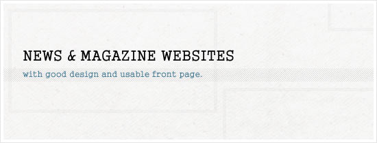 10 Newspaper amp; Magazine Websites with good and usable design