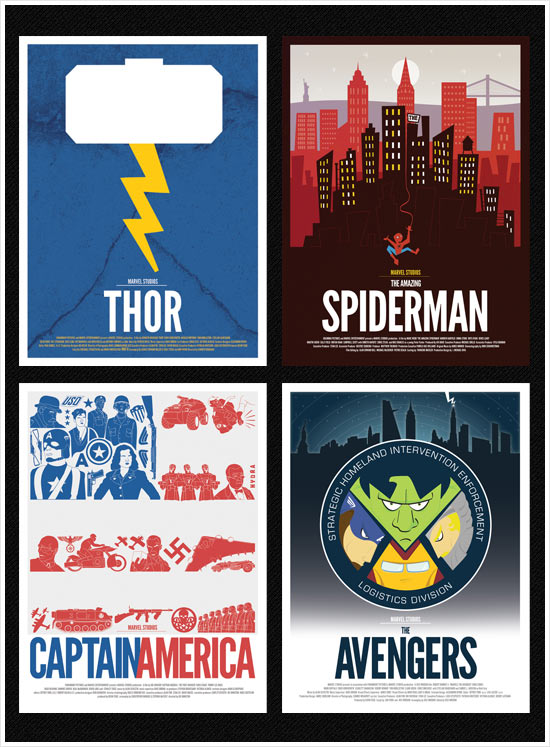 Marvel Movie Poster Series by Dave Williams
