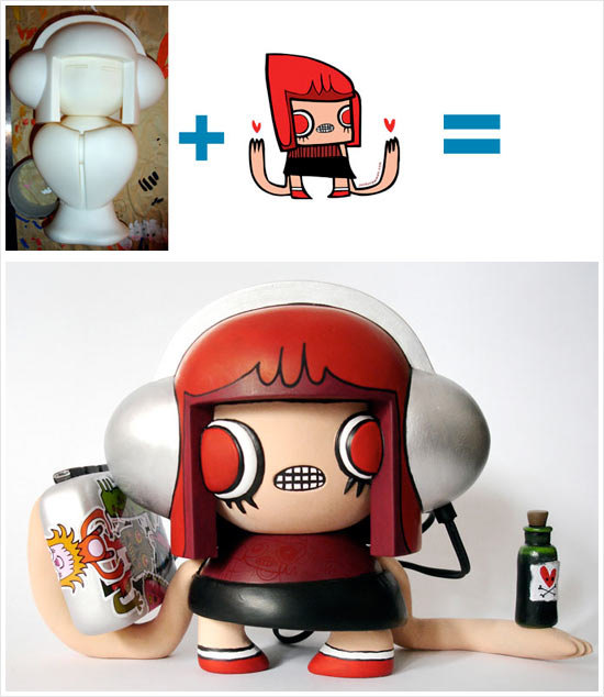 Tokyo Plastic geisha dolls X Jon Burgerman's Tiddles