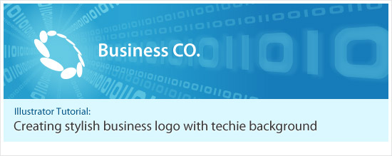 Creating stylish business logo with techie background