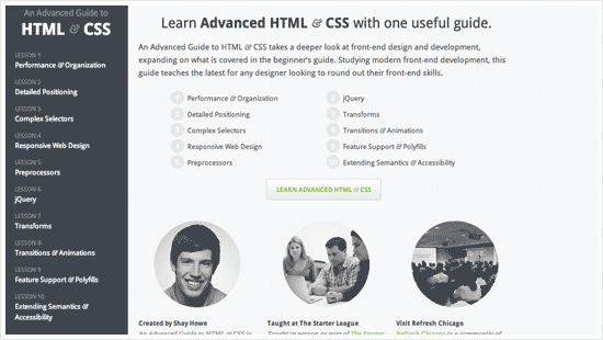 Learn advanced HTML and CSS