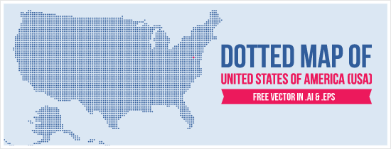 Dotted USA map vector download